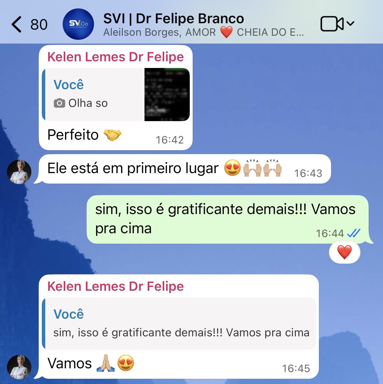 Equipe do Dr. Felipe Branco comemorando o resultado com a SVI