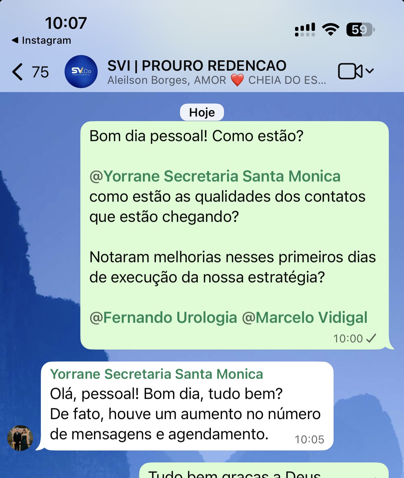 Secretária da clínica relata aumento de mensagens e agendamentos com a SVI